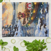 Dachshund Weihnachtsboot Urlaub Geschirrtuch (Gefaltet)