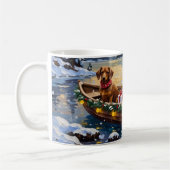Dachshund Weihnachtsboot Urlaub Kaffeetasse (Links)