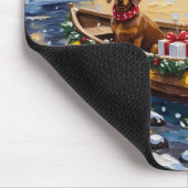 Dachshund Weihnachtsboot Urlaub Mousepad (Ecke)