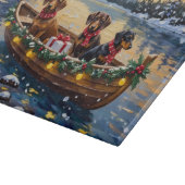 Dachshund Weihnachtsboot Urlaub Schneidebrett (Ecke)