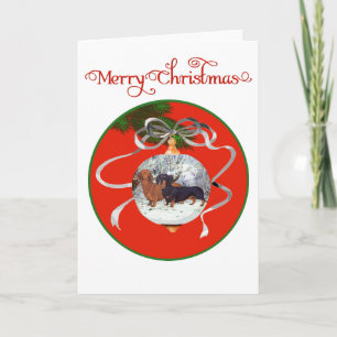Dachshund-Weihnachtsdekoration Feiertagskarte