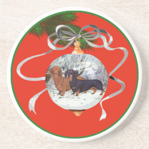 Dachshund-Weihnachtsdekoration Untersetzer