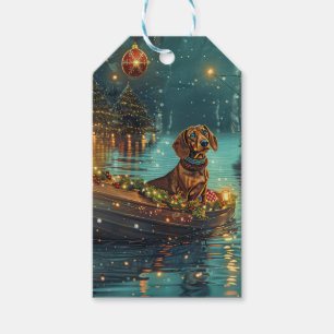 Dachshund Weihnachtsfest Reise Geschenkanhänger
