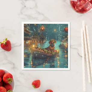 Dachshund Weihnachtsfest Reise Serviette