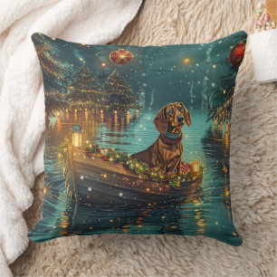 Dachshund Weihnachtsfestliche Reise Kissen