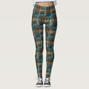 Dachshund Weihnachtsfestliche Reise Leggings