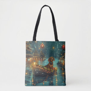 Dachshund Weihnachtsfestliche Reise Tasche