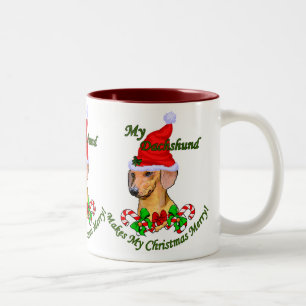 Dachshund-Weihnachtsgeschenke Zweifarbige Tasse