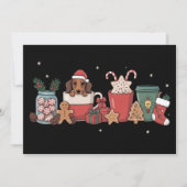 Dachshund Weihnachtskaffee Xmas Bäcker Lebkuchen Feiertagskarte (Vorderseite)