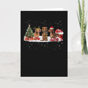 Dachshund-Weihnachtslichter-Geschenk für sie Karte