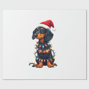Dachshund Weihnachtslichter Santa Hut Xmas Hunde L Geschenkpapier