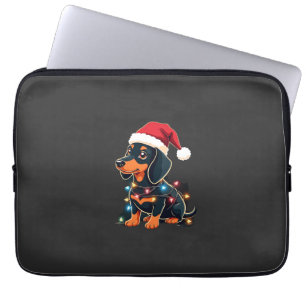 Dachshund Weihnachtslichter Santa Hut Xmas Hunde L Laptopschutzhülle