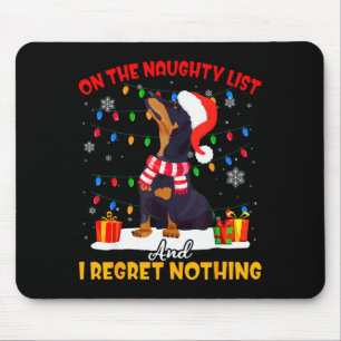 Dachshund Weihnachtsmann auf der unartigen Liste D Mousepad