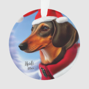 Dachshund, Weihnachtsmann-Hund, Personalisieren, W Ornament