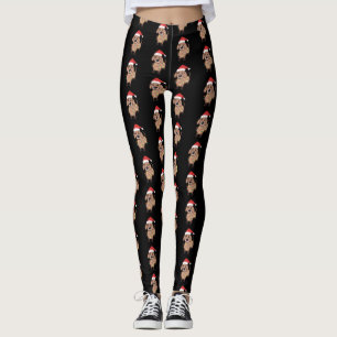 Dachshund Weihnachtsmann Hut Weihnachtslichter Hun Leggings