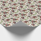 Dachshund-Weihnachtspapier Geschenkpapier (Ecke)