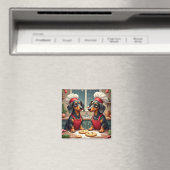 Dachshund Weihnachtsplätzchenbäcker Feiertagsmaler Magnet (In Situ (Geschirrspüler))