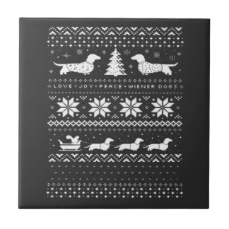 Dachshund Weihnachtspullover Muster Klassisches T- Fliese
