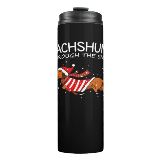 Dachshund Weihnachtspullover Muster Klassisches T- Thermosbecher (Vorderseite)