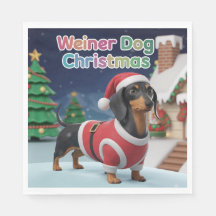Dachshund-Weihnachtsserviette