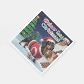 Dachshund-Weihnachtsserviette Serviette (Ecke)