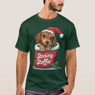 Dachshund-Weihnachtsstrumpf-Design T-Shirt