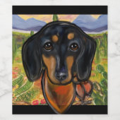 DACHSHUND WEINETIKETT (Einzelnes Label)