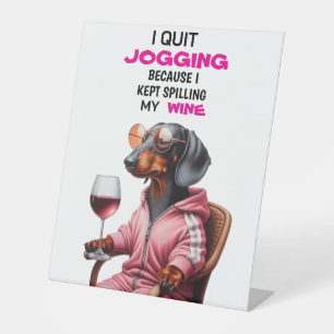 Dachshund Weintrinker Sockelschild
