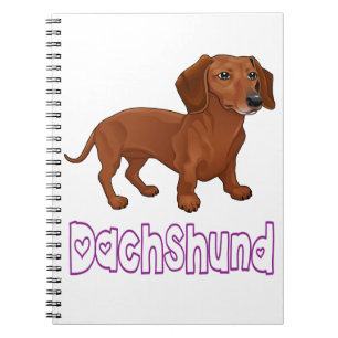 Dachshund Welpe Hund Blaue Liebe Notizblock