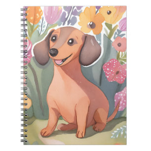 Dachshund-Welpe Wasserfarben-Hund Haustier Notizblock