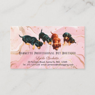 Dachshund-Welpen-Pet-Care-Boutique Rosa Gold Achat Visitenkarte