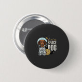 Dachshund Weltraum Hund Astronaut Vektor Button (Vorne & Hinten)