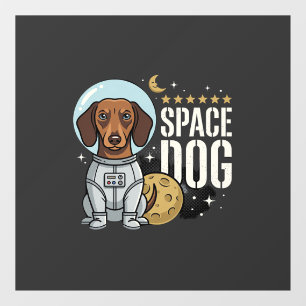 Dachshund Weltraum Hund Astronaut Vektor Fensteraufkleber