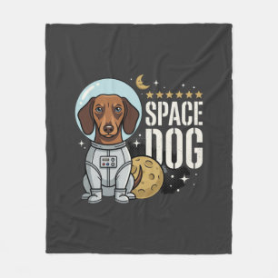 Dachshund Weltraum Hund Astronaut Vektor Fleecedecke