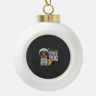 Dachshund Weltraum Hund Astronaut Vektor Keramik Kugel-Ornament