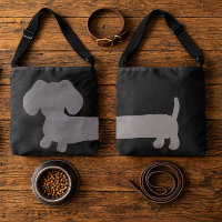 Dachshund-Wickeltasche Schwarz und Grau