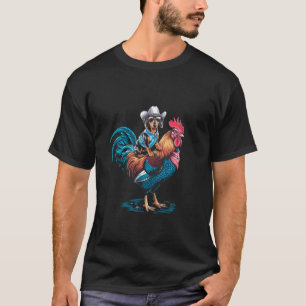 Dachshund Wiener Cowboy reitet auf einem Huhn für T-Shirt