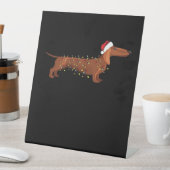 Dachshund Wiener Dog Christmas Light Essential T-S Sockelschild (In Situ)