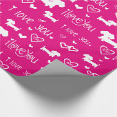 Dachshund Wiener Dog Hearts Love Gift Wrap Paper Geschenkpapier (Ecke)