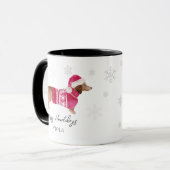 Dachshund Wiener Dog Holiday Season Tasse (Vorderseite Links)