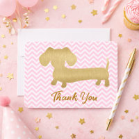 Dachshund Wiener Dog Party-Teller Gold & Pink