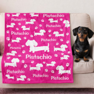 Dachshund Wiener Dog Personalisierte Decke Rosa