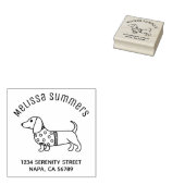 Dachshund Wiener Dog Stern Pullover Adresse Gummistempel (Stempel)