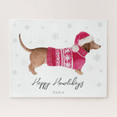 Dachshund Wiener Dog Watercolor Pet Gift Puzzle (Horizontal)