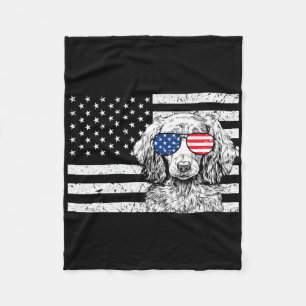 Dachshund Wiener Hund 4. Juli US-amerikanische Fla Fleecedecke