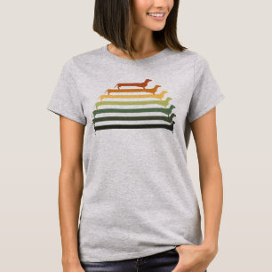 Dachshund Wiener Hund Vintage Sonnenuntergang T-Shirt