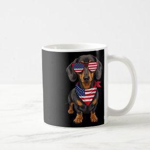 Dachshund Wiener USA US-Flagge 4. Juli Amerika C Kaffeetasse