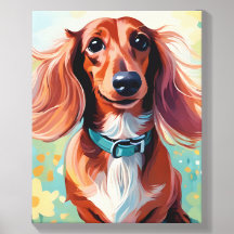 Dachshund Wienerdog Leinwand Geschenkidee