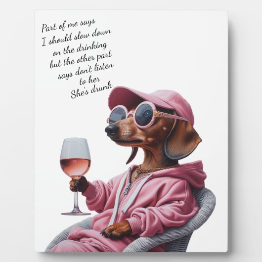 Dachshund Wine Drinker Fotoplatte (Vorderseite)