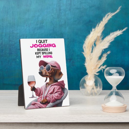 Dachshund Wine Drinker Fotoplatte (Seite)